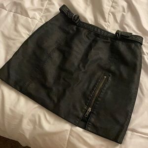 Free people leather mini skirt
